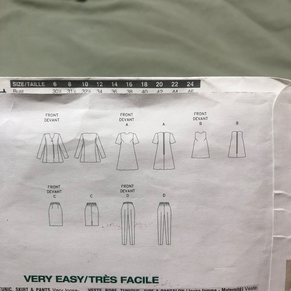 Vogue 1559- Vogue maternity career wardrobe- 18-20-22- pants, dress, skirt, coat - Picture 7 of 9